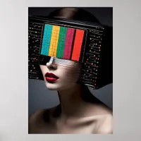 A female Colorful TV Head  Poster