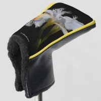 Elegant White Floral Crested Iris Flower Golf Head Cover