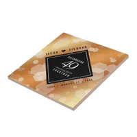 Elegant 49th Copper Wedding Anniversary Ceramic Tile