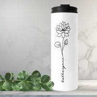 July Birthday Month Flower Waterlily  Thermal Tumbler