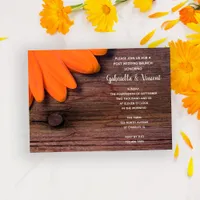 Rustic Daisy Barn Wood Post Wedding Brunch Invitation