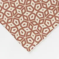 Terra Cotta Abstract Geometric Mosaic Patterned Fleece Blanket