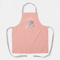 Custom Beauty Salon Name Pink & Silver Staff Apron