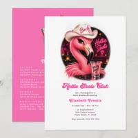 Hot Pink Club Funny Pink Flamingo Bachelorette Invitation
