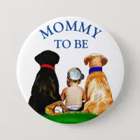 Mommy to be Baseball Themed Boy's Baby Shower Labs Button