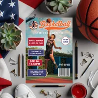 American Boy Basketball Magazine Cover Birthday Invitation