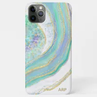 *~* Rainbow Pink Purple  Agate Gold Glitter Pastel iPhone 11 Pro Max Case