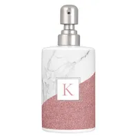 Girly Marble Blush Pink Glitter Monogram Geometric Bath Set