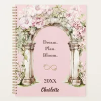 Pink florals arch inspirational quote 2026 planner