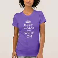 Purple Keep Calm and Write On T-Shirt