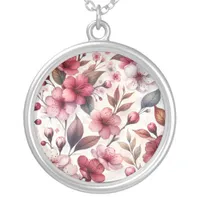 Cherry Blossom Silver Plated Necklace