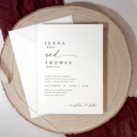 Modern clean simple handwriting wedding invitation