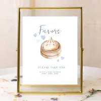 Little Dumpling Blue Baby Shower Favor Sign | Wate