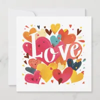 Typography Love and Hearts Valentine's Day Card