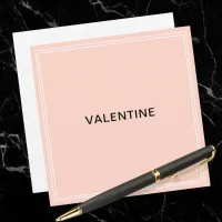 Minimalist Simple Elegant Pink Valentine's Day Card