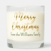 Faux gold Merry Christmas wishes Scented Candle