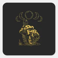 Aesthetic Goblincore And Cottagecore Mushroom Crea Square Sticker