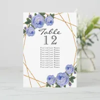 Gold Glitter Blue Floral Geo Table No Seating Announcement