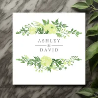 Watercolor Greenery Floral Garden Foliage Wedding Napkins