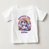 Unicorn and Rainbow Personalized  Baby T-Shirt