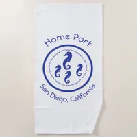 Beach Towel - Sea Horses Home Port