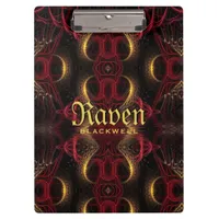 Gothic Valentine Gold Hearts Dark Arts Clipboard