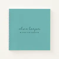 Teal Blue Letters to My Daughter Memory Keepsake Notebook