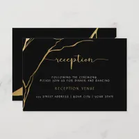 Black and Gold Kintsugi Reception Invitation