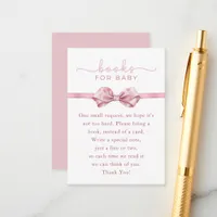 Pink Coquette Book Request Card – Elegant Bow Baby