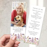 In Loving Memory Photo Wildflowers Funeral Bookmarks