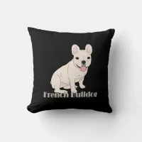 French Bulldog Lovers Black Throw Pillow