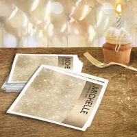 Glitter and Shine Name Gold ID673 Napkins