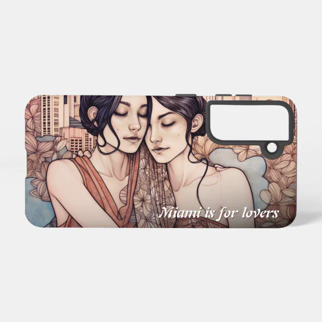 Miami Downtown Women Cuddling Lesbians Drawing Samsung Galaxy S21 Case