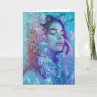 *~* Meditating Woman Spiritual FLORAL SC4 BLANK Thank You Card