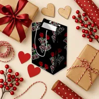 Chic Black Red Rose Be Mine Medium Gift Bag