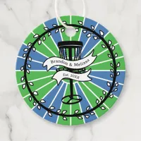 Disc Golf Themed | Blue and Green Pop Art Favor Tags