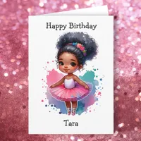 Happiest Birthday Ballerina Coloring Page Girl's Card