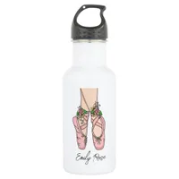 Pink Ballet Shoes Personalized Stainless Steel Water Bottle
