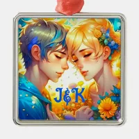 Romantic Couple's Gift | Personalized Anime Metal Ornament