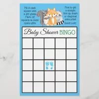 Woodland Creatures  themed baby shower games Flyer