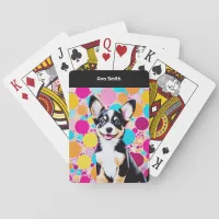 Bright Colors Cool Pretty Personalized Cute Dog Poker Cards