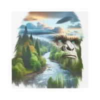 Double Exposure Bigfoot in Nature  Metal Print