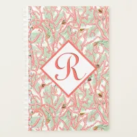 Beach Coral Seashells Custom Monogram Planner