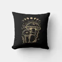 Mushrooms & Minimalism Cottage  Aesthetic Goblinco Throw Pillow