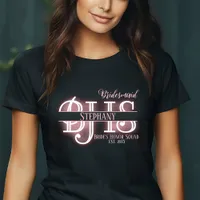Black and Pink Bridesmaid Bride's Honor Squad T-Shirt