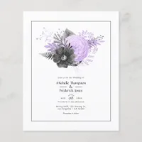 Lilac and Charcoal Floral Wedding Flyer