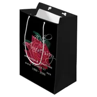 40th Ruby Wedding Anniversary Red Rose Medium Gift Bag