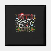 Let's Get Lit Drinking Santa Christmas Lights Magnet