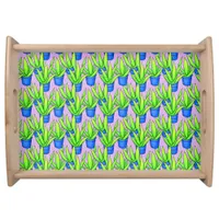 Aloe Vera Plants Pattern Textile Serving Tray