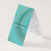 Turquoise and Gold Agate Business Card